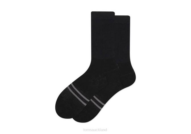 Women Black Stripe Toms Crew Socks Accessories R26T335