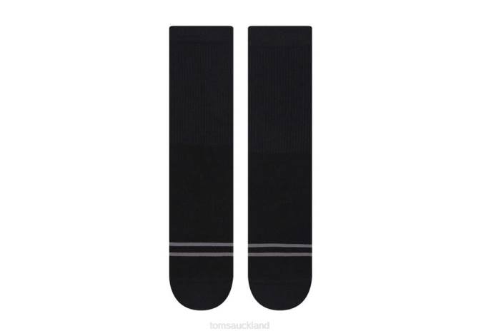 Women Black Stripe Toms Crew Socks Accessories R26T335