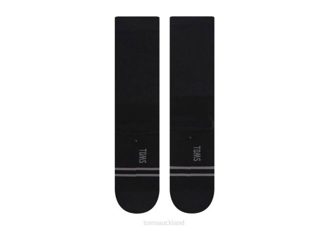 Women Black Stripe Toms Crew Socks Accessories R26T335