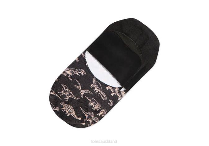 Women Black Toms Ultimate No Show Socks Dinos Accessories R26T363