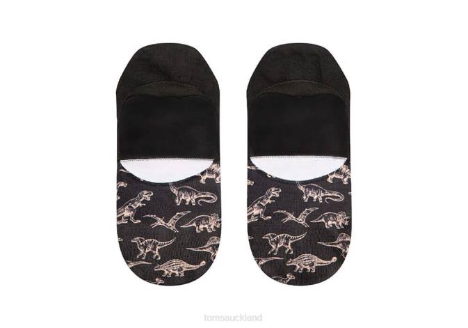 Women Black Toms Ultimate No Show Socks Dinos Accessories R26T363