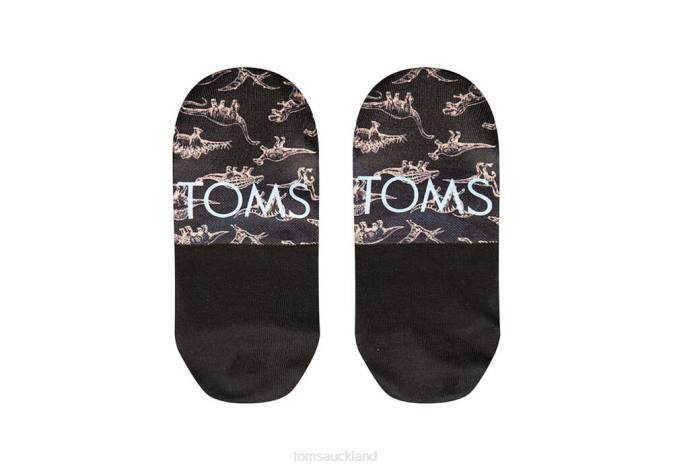 Women Black Toms Ultimate No Show Socks Dinos Accessories R26T363