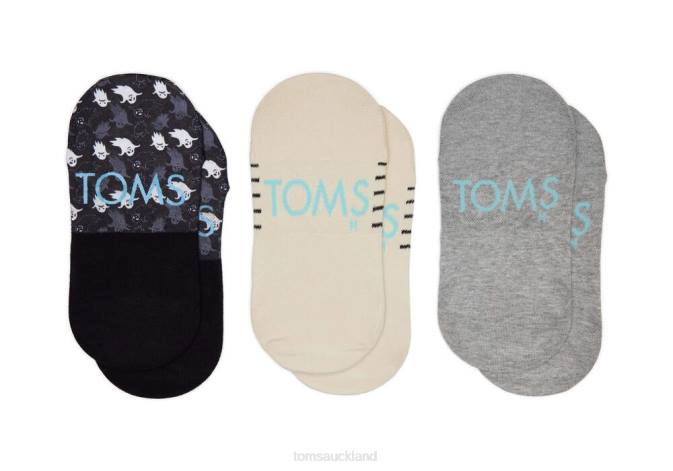 Women Cat Stripes Ghosts Toms Ultimate No Show Socks Spooky 3 Pack Accessories R26T360