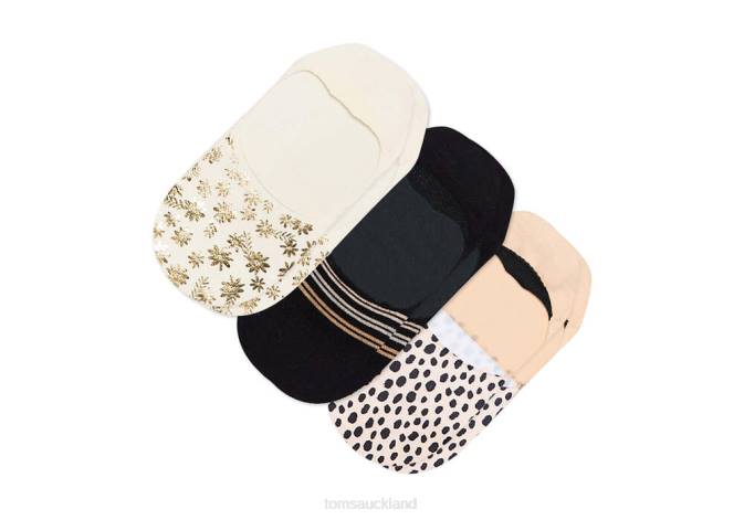 Women Floral Prints Multi Toms Ultimate No Show Socks 3 Pack Accessories R26T324