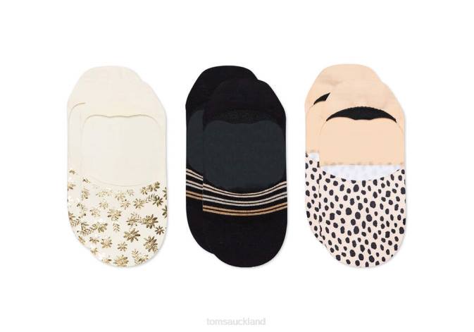 Women Floral Prints Multi Toms Ultimate No Show Socks 3 Pack Accessories R26T324