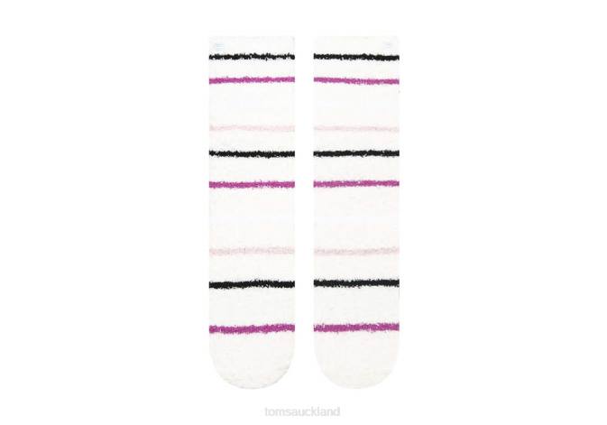 Women New Style Toms Cozy Cushioned Crew Socks Holiday Stripe Accessories R26T367