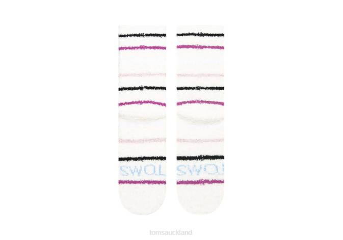 Women New Style Toms Cozy Cushioned Crew Socks Holiday Stripe Accessories R26T367