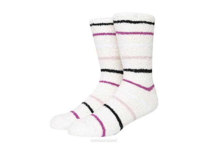 Women New Style Toms Cozy Cushioned Crew Socks Holiday Stripe Accessories R26T367