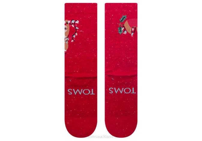 Women New Style Toms Light Cushioned Crew Socks Holiday Sloth Accessories R26T365