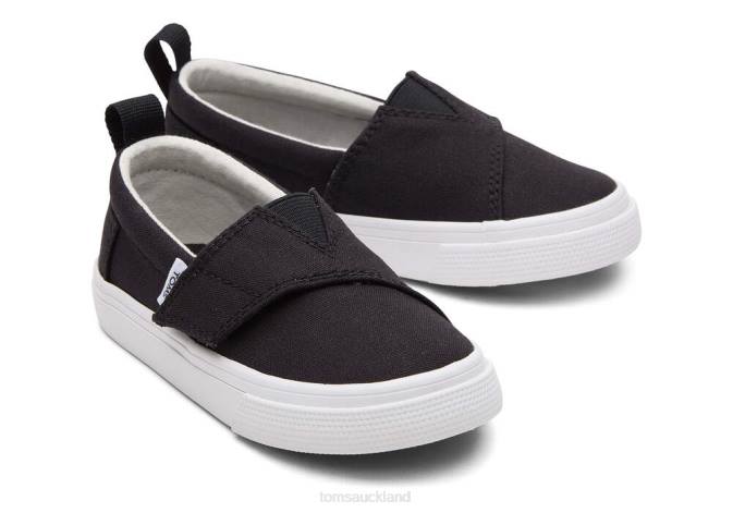 Kids Black Toms Tiny Fenix Slip-On Canvas Shoes R26T518