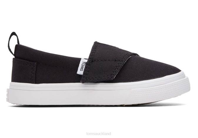 Kids Black Toms Tiny Fenix Slip-On Canvas Shoes R26T518