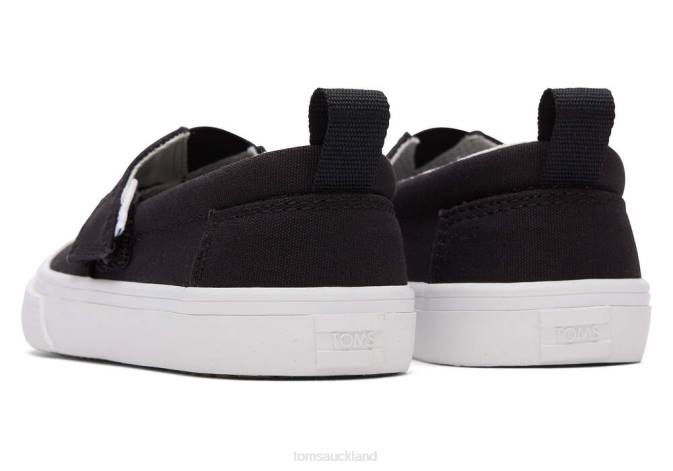 Kids Black Toms Tiny Fenix Slip-On Canvas Shoes R26T518