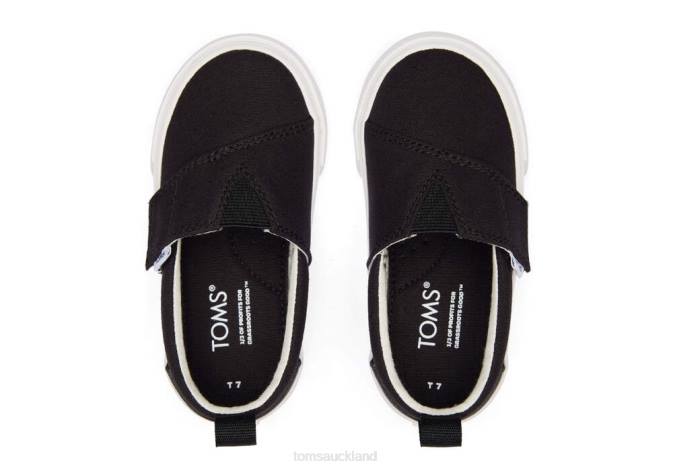 Kids Black Toms Tiny Fenix Slip-On Canvas Shoes R26T518