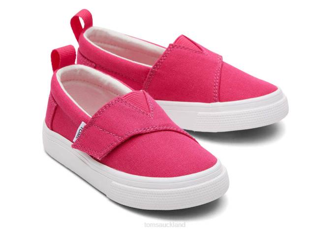 Kids Dark Pink Toms Tiny Fenix Slip-On Canvas Shoes R26T506