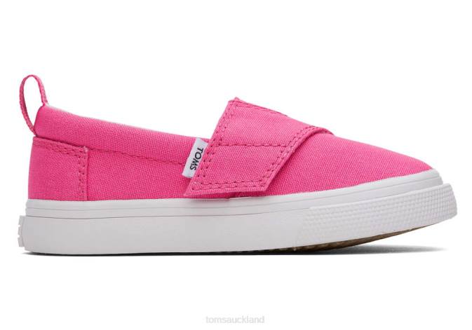 Kids Dark Pink Toms Tiny Fenix Slip-On Canvas Shoes R26T506