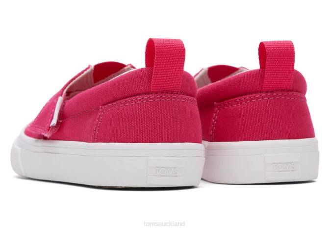 Kids Dark Pink Toms Tiny Fenix Slip-On Canvas Shoes R26T506