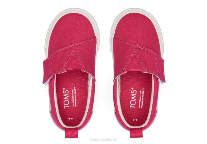 Kids Dark Pink Toms Tiny Fenix Slip-On Canvas Shoes R26T506