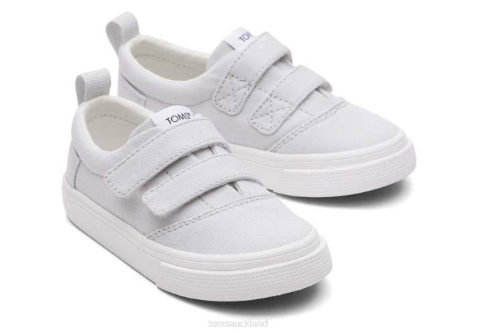 Kids Grey Toms Tiny Fenix Double Strap Canvas Shoes R26T533