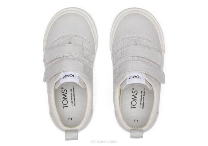 Kids Grey Toms Tiny Fenix Double Strap Canvas Shoes R26T533