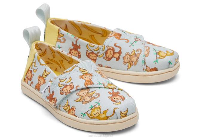 Kids Light Blue Toms Monkey Business Alpargata Shoes R26T522