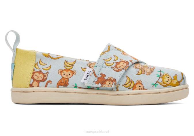 Kids Light Blue Toms Monkey Business Alpargata Shoes R26T522