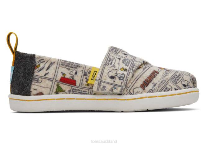 Kids Natural Felt Toms Snoopy/Woodstock Alpargata Shoes R26T519