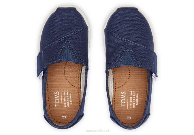Kids Navy Toms Alpargata Canvas Shoes R26T511