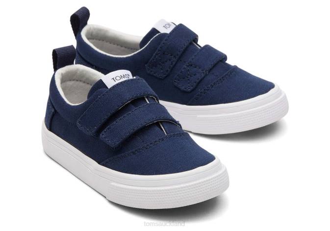 Kids Navy Toms Tiny Fenix Double Strap Canvas Shoes R26T531