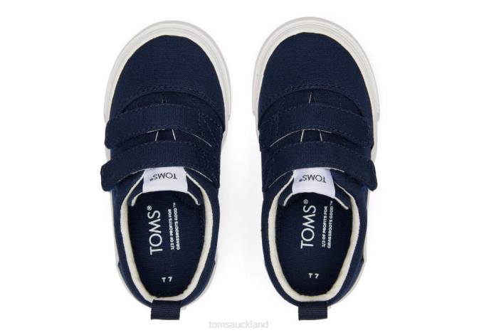 Kids Navy Toms Tiny Fenix Double Strap Canvas Shoes R26T531