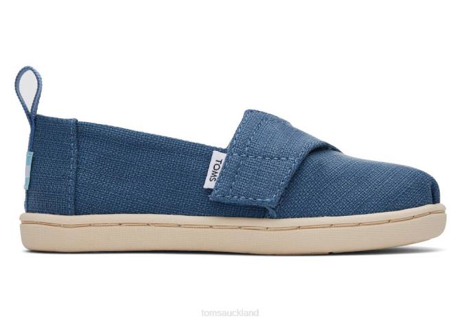 Kids Ocean Blue Toms Tiny Alpargata Eco Canvas Shoes R26T500