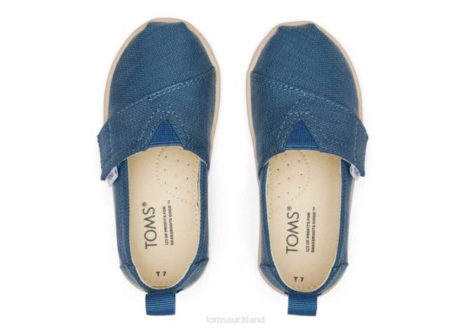 Kids Ocean Blue Toms Tiny Alpargata Eco Canvas Shoes R26T500