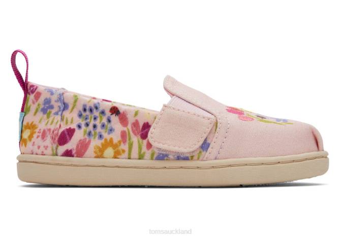 Kids Pink Fields Toms Pink Flower Alpargata Shoes R26T524