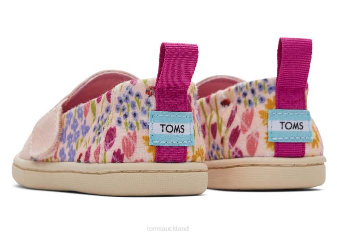 Kids Pink Fields Toms Pink Flower Alpargata Shoes R26T524