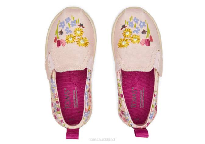 Kids Pink Fields Toms Pink Flower Alpargata Shoes R26T524