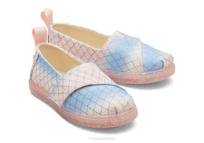 Kids Pink Multi Toms Mermaid Alpargata Shoes R26T523