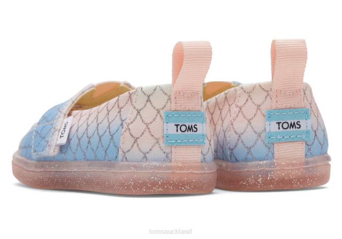 Kids Pink Multi Toms Mermaid Alpargata Shoes R26T523