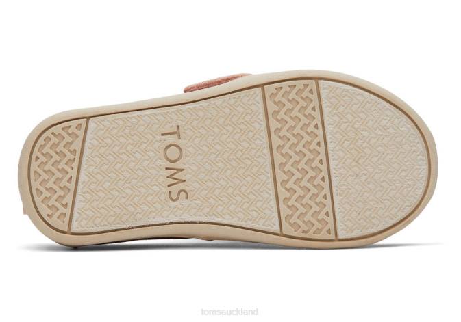 Kids Rose Gold Toms Glitter Alpargata Shoes R26T526