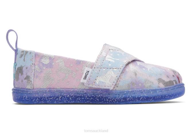 Kids Tie Dye Foil Toms Unicorn Alpargata Shoes R26T498