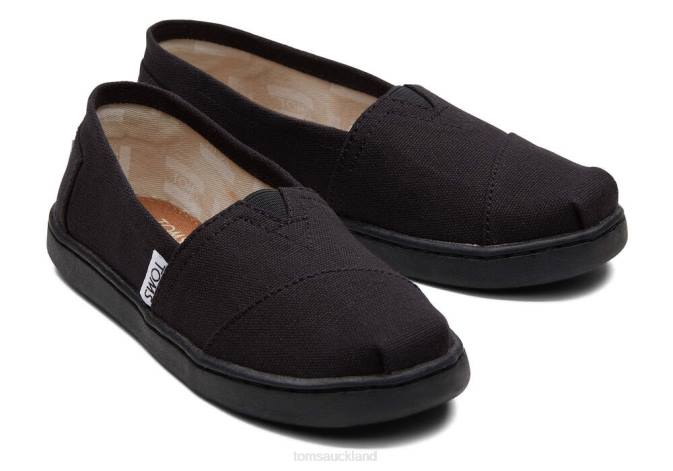 Kids Black Toms Alpargata Canvas Shoes R26T544