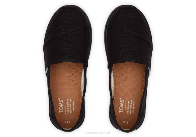 Kids Black Toms Alpargata Canvas Shoes R26T544