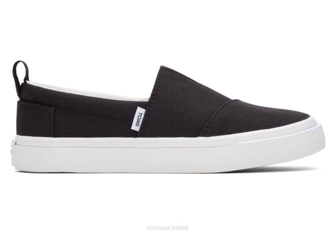 Kids Black Toms Youth Fenix Slip-On Canvas Shoes R26T550