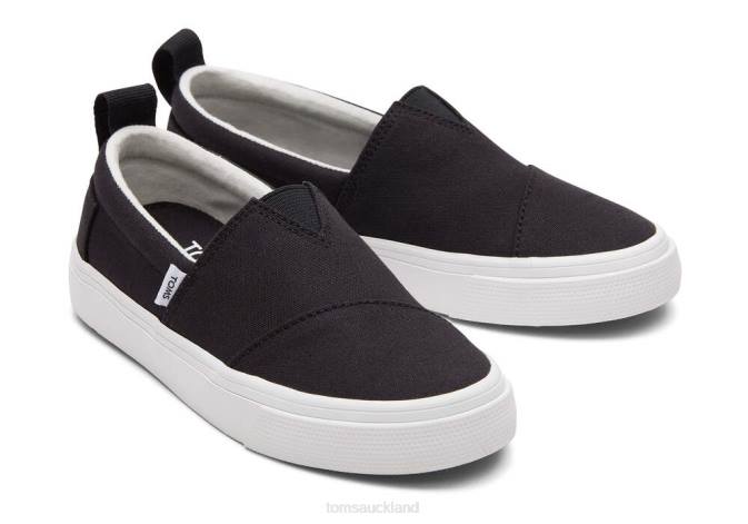 Kids Black Toms Youth Fenix Slip-On Canvas Shoes R26T550