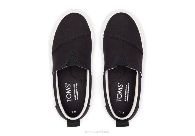 Kids Black Toms Youth Fenix Slip-On Canvas Shoes R26T550