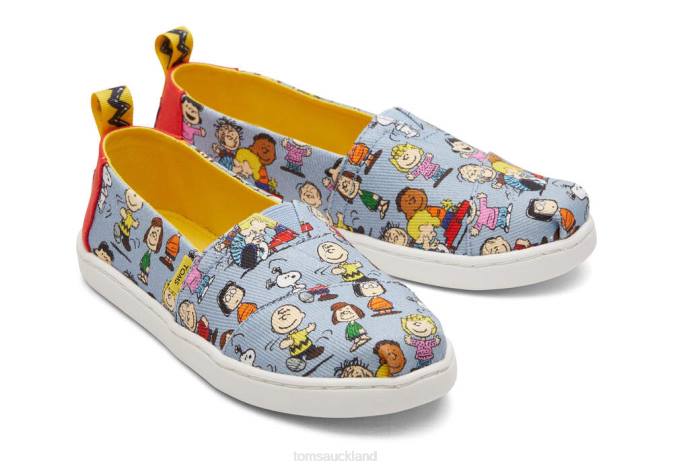 Kids Blue Print Toms Peanuts Youth Alpargata Shoes R26T538