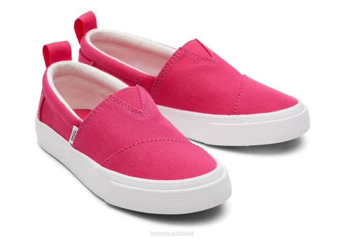 Kids Dark Pink Toms Youth Fenix Slip-On Canvas Shoes R26T536