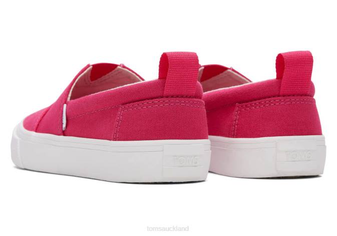 Kids Dark Pink Toms Youth Fenix Slip-On Canvas Shoes R26T536
