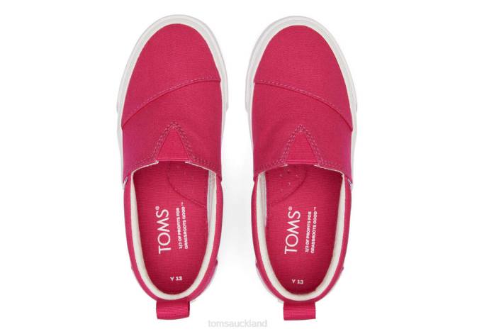 Kids Dark Pink Toms Youth Fenix Slip-On Canvas Shoes R26T536