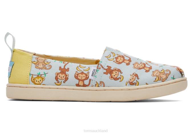 Kids Light Blue Toms Monkey Business Alpargata Shoes R26T554