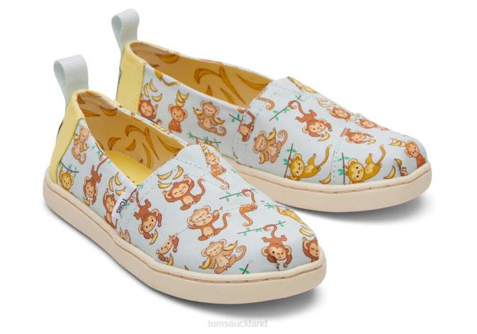 Kids Light Blue Toms Monkey Business Alpargata Shoes R26T554
