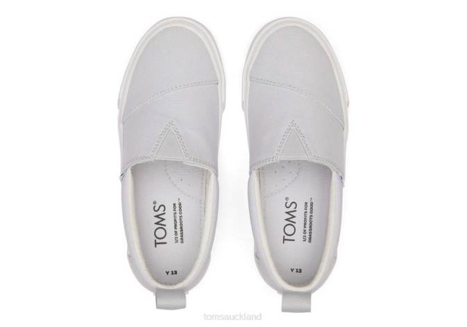 Kids Lunar Grey Toms Youth Fenix Slip-On Canvas Shoes R26T547
